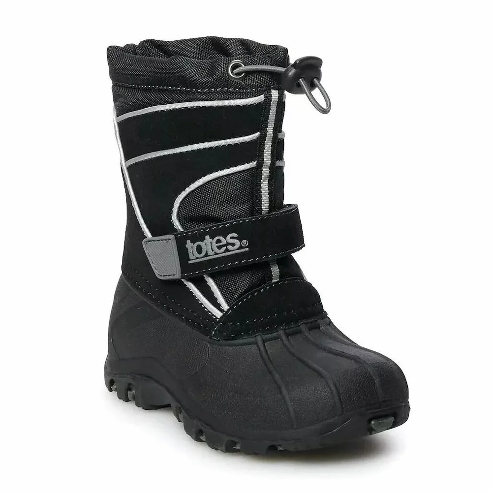 Totes Teo Toddler Boys' Winter‎ Boots Weatherproof Slip On Snow Boot Sizes 5T